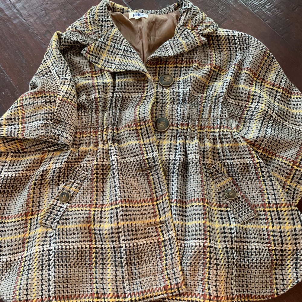 Plaid Poncho Coat